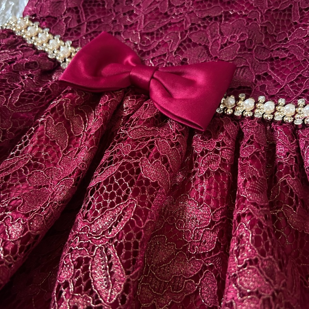 American Princess Burgundy Lace Dress - Picture 3 of 4